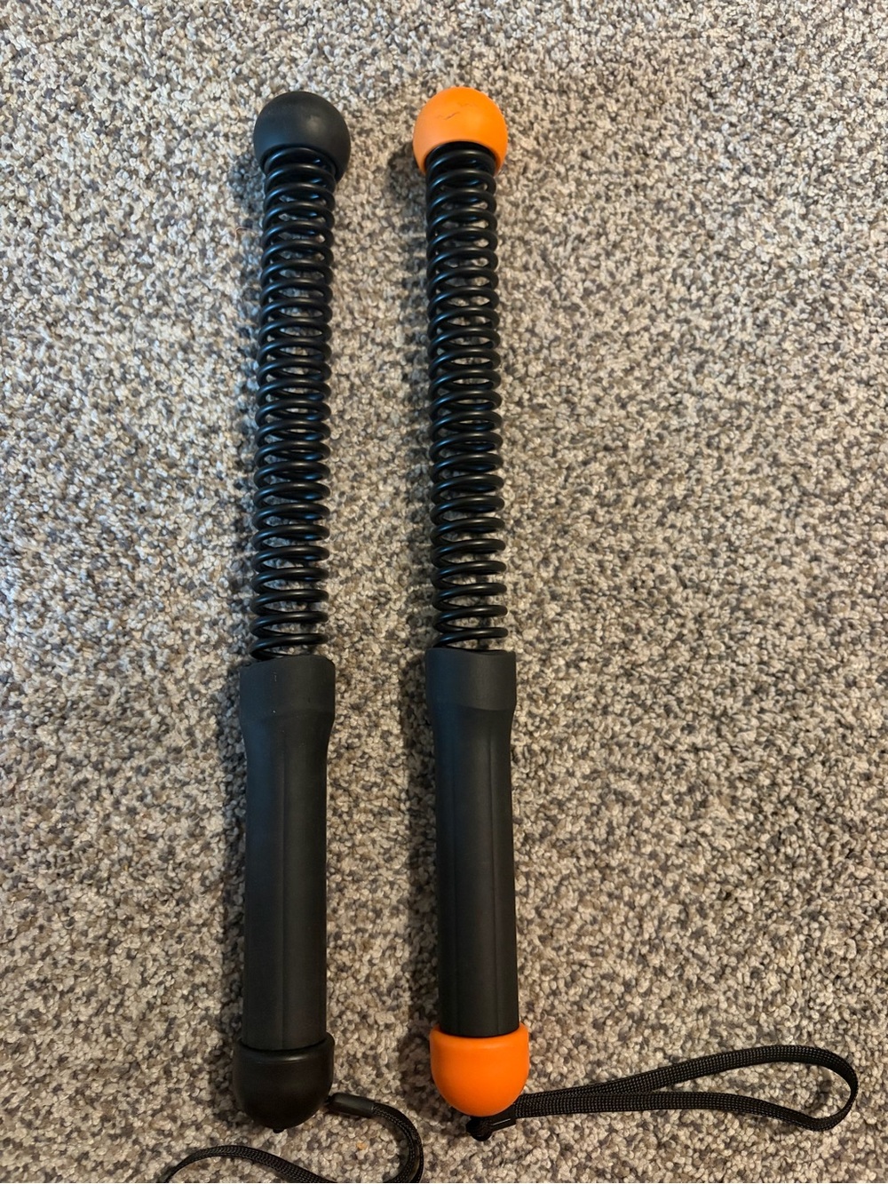 Pair of Black Resistance Spring Battle Ropeless Hand Grips with Orange Accent